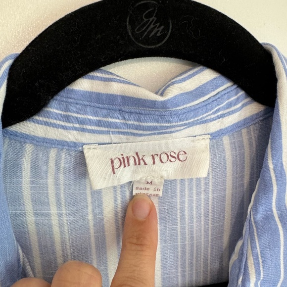 Pink Rose Stripped Blouse - Medium - Picture 3 of 4